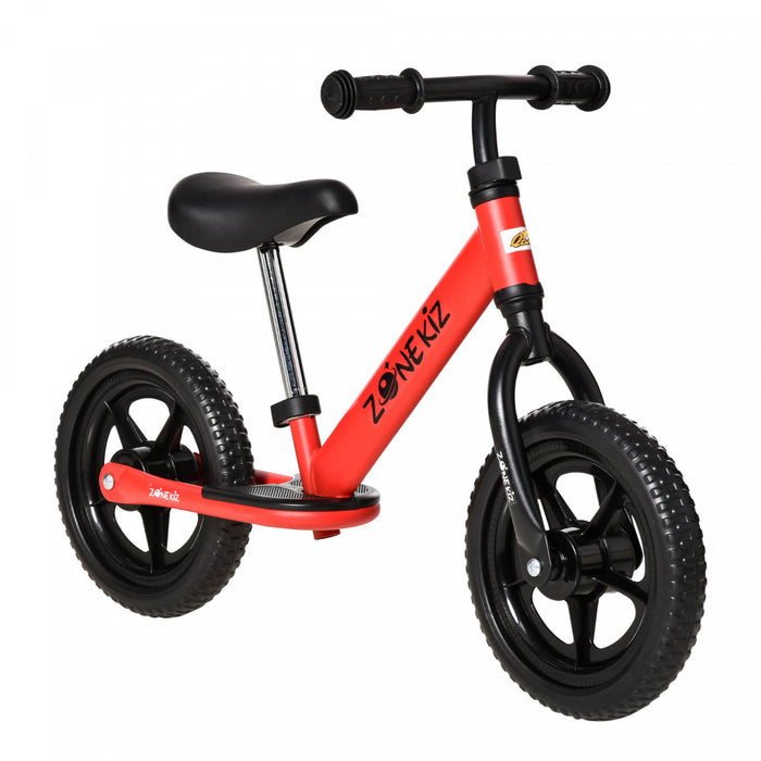 Qaba Draisienne Enfant 3-5 Ans Hauteur Selle Et Guidon Reglable Pneus 12\" Eva Repose-pieds Antiderapant Inclus Acier 35\" X 14.5\" X 23.5\" Rouge