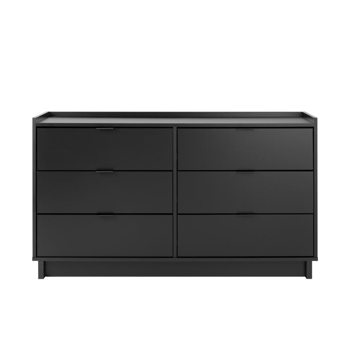Commode Simply Modern de Prepac de 52,5 po à 6 tiroirs - noire
