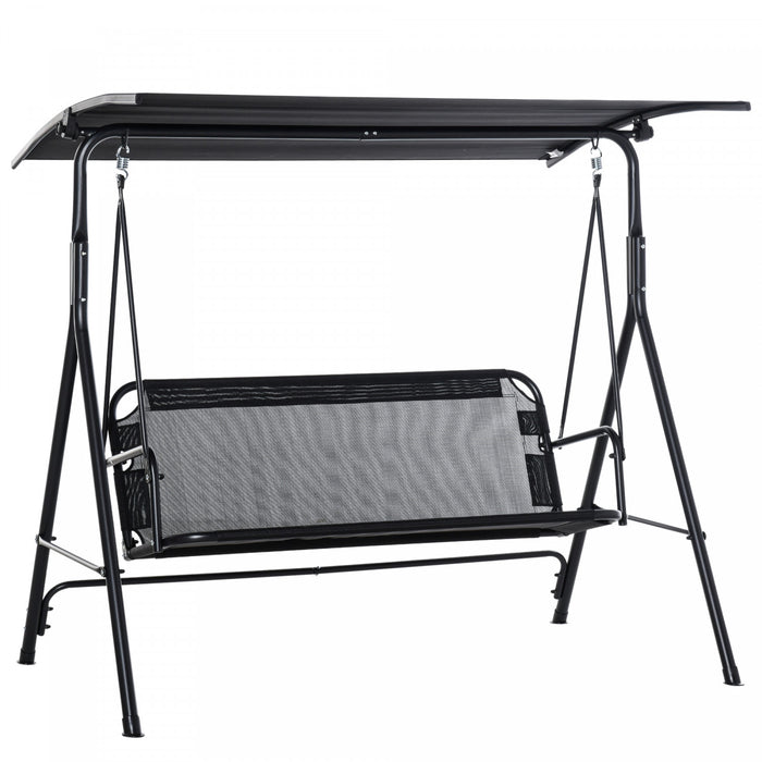 Outsunny Chaise Balancoire De Patio Pour L'exterieur, Noir