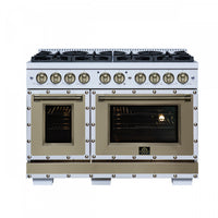 Cuisiniere a gaz Ambassador de 48 po, blanche, 8 bruleurs scelles, fours de 6,7 pi³ – FFSGS6299-48CPWHT