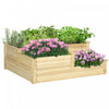 Outsunny Lit De Jardin Sureleve A 3 Niveaux, Kit De Jardiniere Surelevee En Bois Pour La Culture De Legumes, D'herbes, De Fleurs, 42,5\"x 34,6\" X14,2\", Naturel