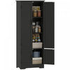 HOMCOM Garde-manger de cuisine 60 po, meuble de rangement, Noir