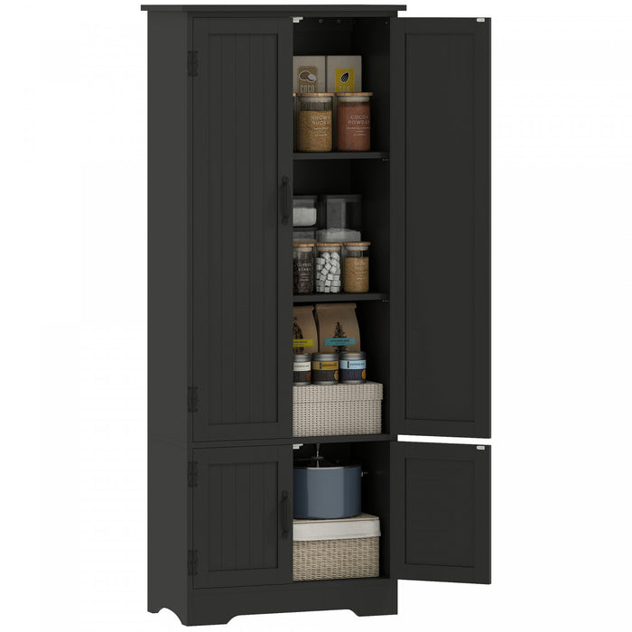 HOMCOM Garde-manger de cuisine 60 po, meuble de rangement, Noir
