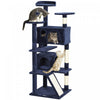 Pawhut Arbre A Chat De 54\" Tour A Chat Pour Chats D'interieur Avec Griffoirs, Condos Pour Chats, Lit, Plates-formes, Rampe, Balle Jouet, Centre D'activites Pour Chat, Bleu Fonce