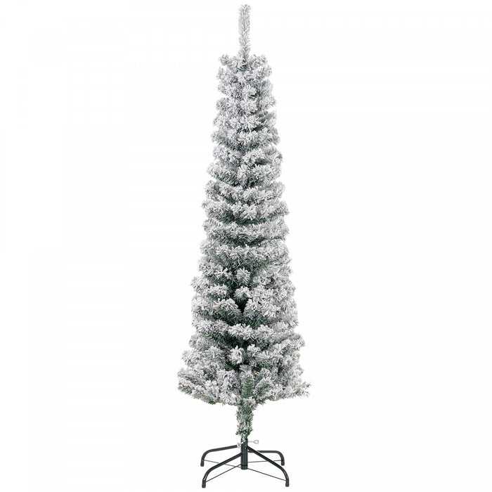 Homcom Arbre De Noel Artificiel Fin Floque De Neige Artificielle 5pi