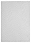 Tapis Lavable A Poils Longs Motif Vagues Blanc Perle 8'x10'