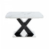 Liam Table a manger rectangulaire moderne extensible avec pieds en X et base en metal, noir