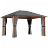 Outsunny Auvent De Belvedere Exterieur A Toit Rigide De 13 Pi X 10 Pi