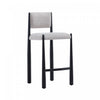 Tabouret de comptoir en metal et boucle Lennor style milieu du siecle, coloris champagne