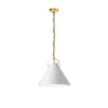 Luminaire suspendu Princeton de Dainolite de 16 po de diamètre avec abat-jour blanc, fini laiton vieilli et 1 ampoule
