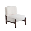 Coco Fauteuil de Salon Moderne en Bouclette avec Cadre en Bois Massif, Beige