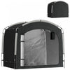 Abri de rangement Outsunny pour velos avec sac de transport pour 3-4 velos, noir