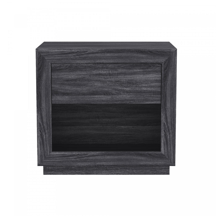Table de nuit contemporaine Soren 26\" en gris charbon (1 tiroir)