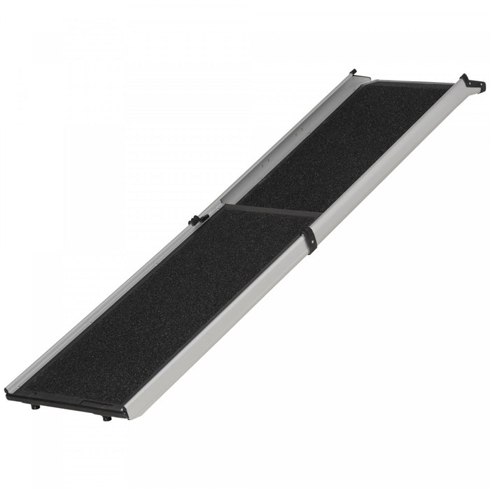 Pawhut Rampe Pliable Portable Pour Animaux De Compagnie, Rampe Voitures Pour Chien Chat Avec Une Poignee De Transport, Rampe Antiderapante, Rails Lateraux Securises En Aluminium, Noir