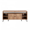 Meuble TV Dumbo Modern 160 cm a rainures, finition brun dore