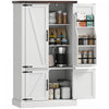 HOMCOM Meuble de rangement pour garde-manger, avec 6 etageres, blanc