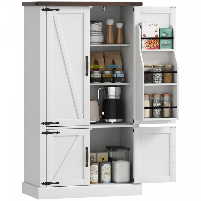 HOMCOM Meuble de rangement pour garde-manger, avec 6 etageres, blanc