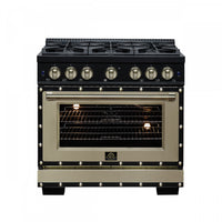 Cuisiniere a gaz Ambassador de 36 po, noire, 6 bruleurs scelles, four de 5,2 pi³ – FFSGS6299-36CPBLK