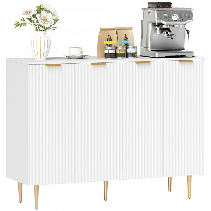 HOMCOM Buffet avec etageres reglables, Blanc