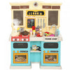 Cuisine enfant Qaba pour tout-petits, cuisine enfant avec sons et lumieres realistes, evier, cuisiniere, horloge, batterie de cuisine, accessoires, ensemble de nourriture pour enfants de 3 a 6 ans, vert