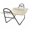 Hamac Outsunny avec support, oreiller amovible, capacite de 120 kg, blanc creme
