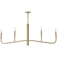 Lustre horizontal Eleanor de Dainolite avec fini laiton vieilli et 4 ampoules