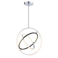 Luminaire suspendu de la collection Trilogy avec lumière à DEL intégrée de 24 po - nickel poli