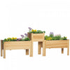 Outsunny Lot de 3 parterres de fleurs en bois pour terrasse et pelouse