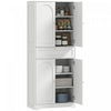 HOMCOM Armoire de cuisine 72.4\", meuble de rangement avec portes, blanc