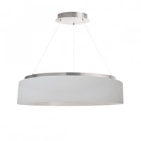 Lustre Circulo de Dainolite avec abat-jour blanc, fini argenté et ampoule de 34 W