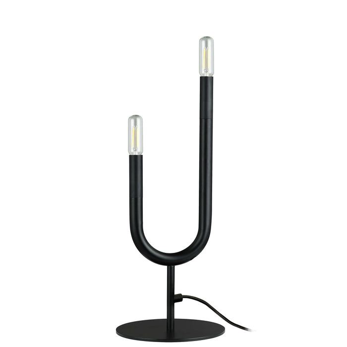 Lampe de table Wand de Dainolite avec fini noir mat et 2 ampoules