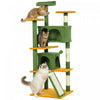 Arbre a Chat 138 cm avec Poteaux a Griffer et Niches, Vert