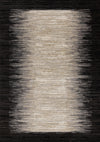 Carpette dense Amelia noire et beige à motif de bordure - 7 pi 10 po x 10 pi 10 po