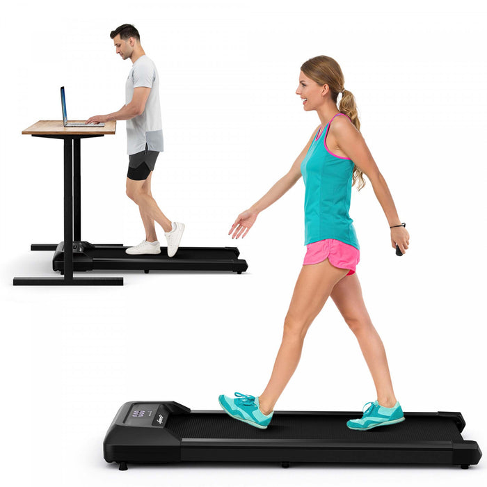 Superfit 0.6-3.8mph Tapis De Marche Sous Tapis Roulant De Bureau Avec Telecommande Et Ecran Led Noir