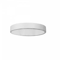 Plafonnier affleuré Nabisco de Dainolite en acrylique givré qui diffuse la lumière, avec fini blanc mat et ampoule à DEL de 30 W