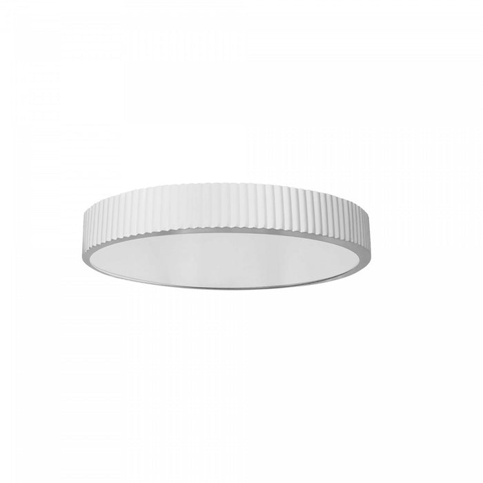 Plafonnier affleuré Nabisco de Dainolite en acrylique givré qui diffuse la lumière, avec fini blanc mat et ampoule à DEL de 30 W