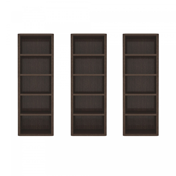 Bibliotheque ouverte moderne Rivington 28\" en noyer fonce - Ensemble de 3