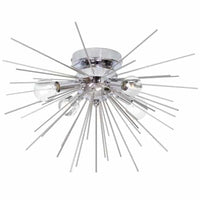 Plafonnier affleuré Vega de Dainolite avec fini argenté et chromé poli, et 4 ampoules