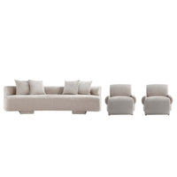  Ensemble de canape 3 pieces Verandah style mid-century modern en beige