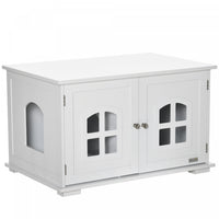 Pawhut Boite A Litiere Pour Chat Meuble Cache Pour Chat Toilette Interieure Pour Chat Table De Nuit
