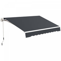 Outsunny Auvent Retractable 10' X 6.5' Avec Lumieres LED, Uv40+, Gris