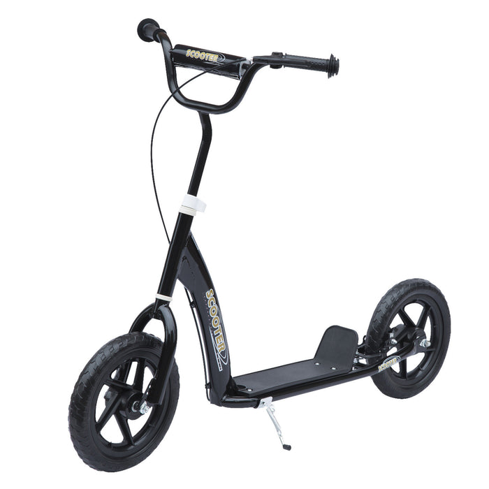 Homcom Trotinette Pour Enfants A Partir De 5 Ans Scooter Pour Adolescents Avec Pneu De 30.5 Cm Noir
