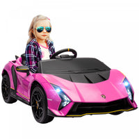 Qaba Voiture Electrique Pour Enfants 12 V, Alimentee Par Batterie, Lamborghini Autentica, Voiture Po