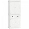 HOMCOM Garde-Manger Buffet Autoportant 4 Portes Blanc