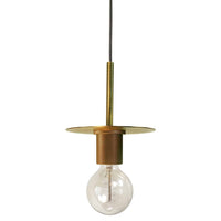 Luminaire suspendu moyen Roswell de Dainolite avec fini laiton vieilli et 1 ampoule