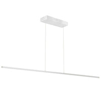 Luminaire suspendu horizontal Array de Dainolite de 72 po en acrylique blanc qui diffuse la lumière, avec fini blanc mat et ampoule à DEL de 56 W