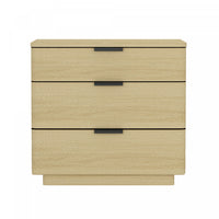  Table de nuit moderne Payton 66 cm en chene naturel (3 tiroirs)