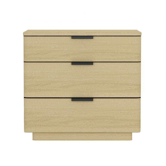 Table de nuit moderne Payton 66 cm en chene naturel (3 tiroirs)