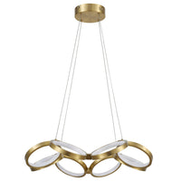 Lustre Philo e Dainolite en silicone blanc qui diffuse la lumière, avec fini laiton vieilli et ampoule de 64 W