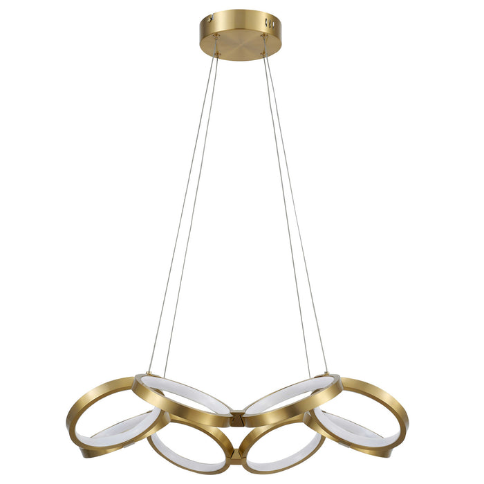 Lustre Philo e Dainolite en silicone blanc qui diffuse la lumière, avec fini laiton vieilli et ampoule de 64 W